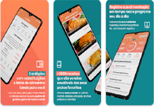 interface de aplicativos para contar calorias